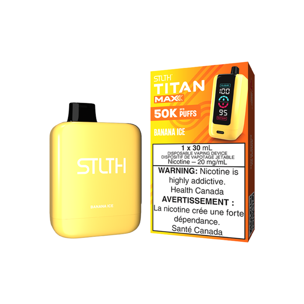 STLTH Titan Max 50K Puffs - Banana Ice Rechargeable Disposable Vape 20Mg