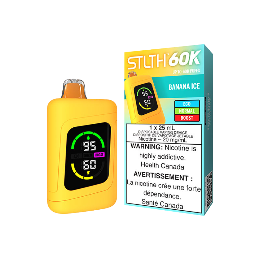 STLTH 60K bouffées - Vape jetable rechargeable Banane Glacée 20Mg
