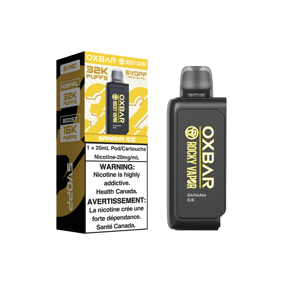 Svopp Oxbar Rocky Vapor 32 000 bouffées (dosettes préremplies) - Banane glacée