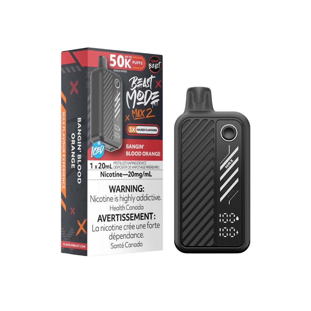 Flavour Beast Mode Max 2 50K Puffs Bangin' Blood Orange Iced  Rechargeable Disposable Vape 20Mg