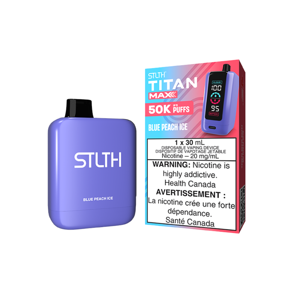 STLTH Titan Max 50K Puffs - Blue Peach Ice Rechargeable Disposable Vape 20Mg