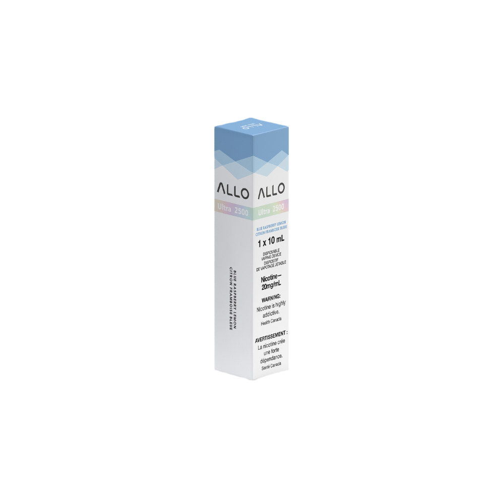 Vape jetable rechargeable Allo Ultra 2500 bouffées, bleu framboise citron, 20 mg