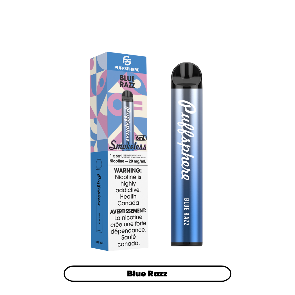 Puffsphere sans fumée - Vape jetable Framboise Bleue 20mg