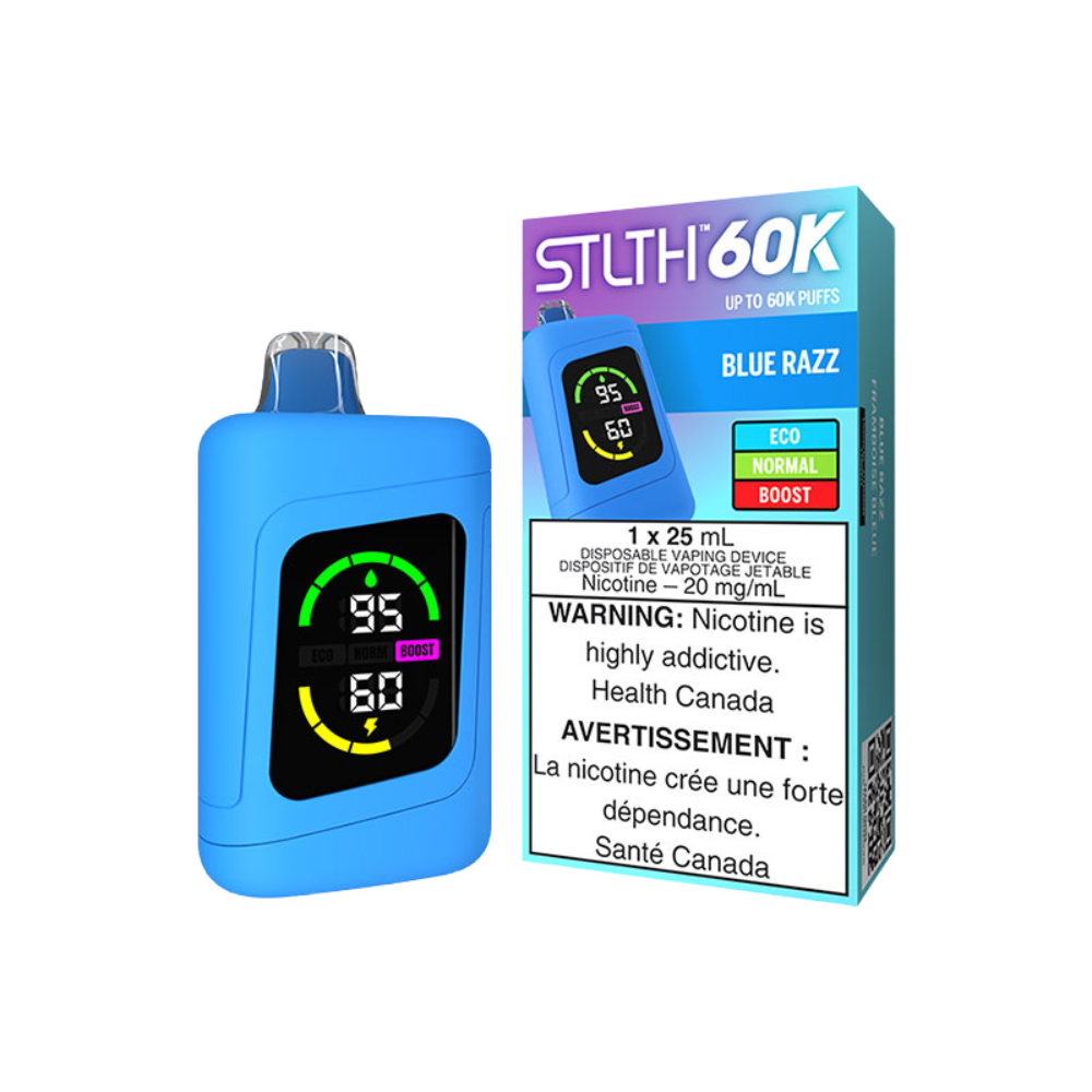 STLTH 60K bouffées - Vape jetable rechargeable Blue Razz 20Mg