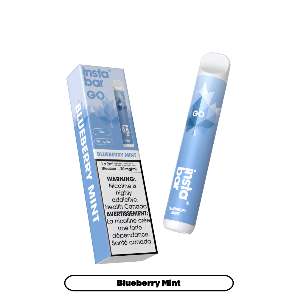 Insta Bar Go 1200 bouffées - Vape jetable Myrtille Menthe 20Mg