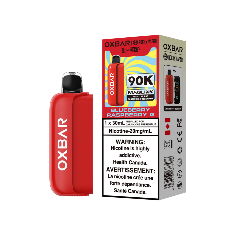 Oxbar Rocky Vapor Maglink Pod 90K Puffs - Blueberry Raspberry G Disposable Prefilled Pods 20Mg