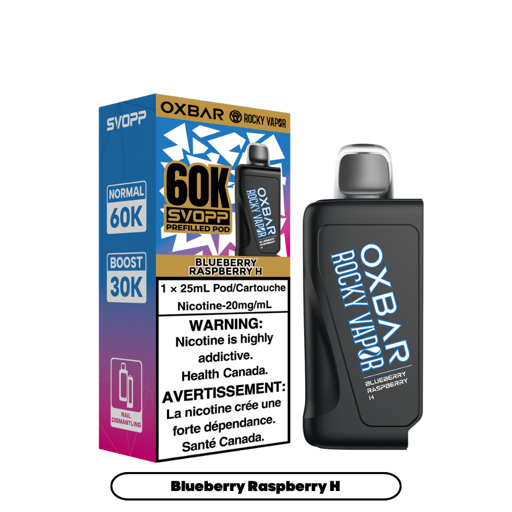 Svopp Oxbar Rocky Vapor 60K bouffées (Pods préremplis) - Myrtille Framboise H