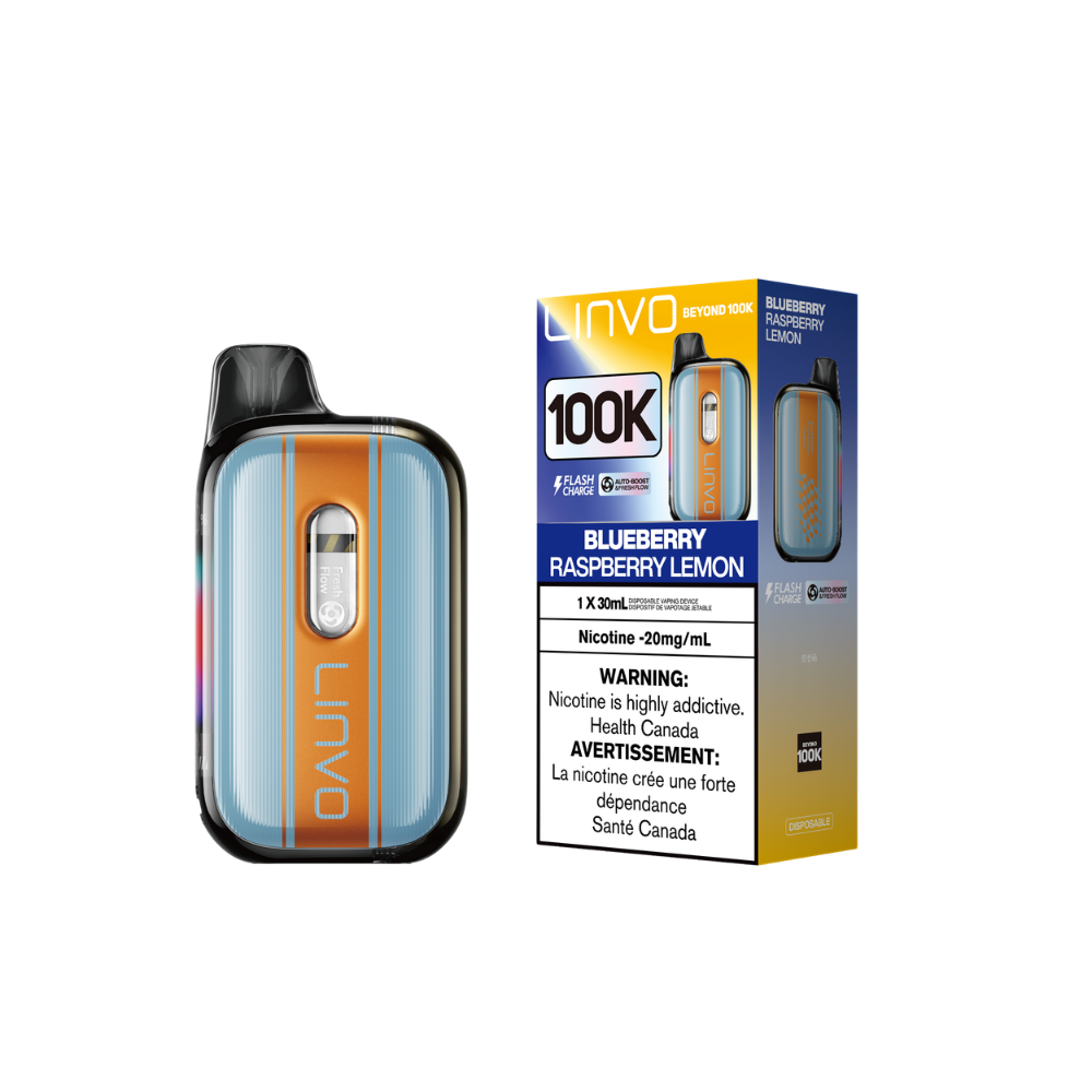 Linvo Beyond 100K - Blueberry Raspberry Lemon Adjustable Wattage Rechargeable Disposable Vape 20Mg