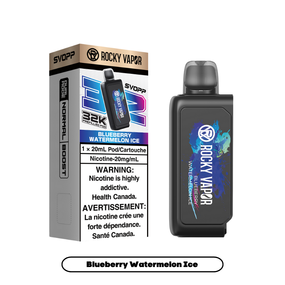 Svopp Rocky Vapor 32 000 bouffées (dosettes préremplies) – Glace pastèque bleue