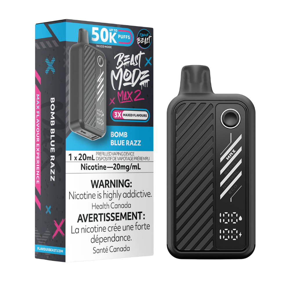 Flavour Beast Mode Max 2 50K Puffs Bomb Blue Razz Rechargeable Disposable Vape 20Mg