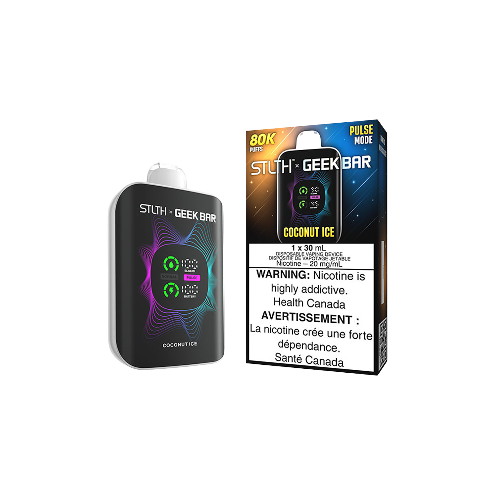 Stlth X Geek Bar - Vape jetable rechargeable Noix de Coco Glacée 20Mg