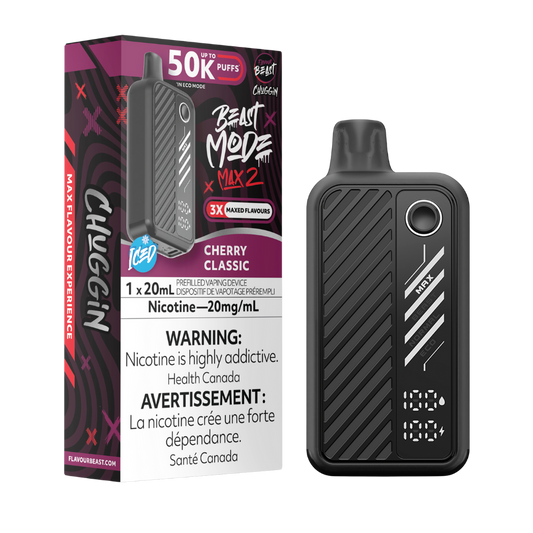 Flavour Beast Mode Max 2 50K Puffs Cherry Classic Iced  Rechargeable Disposable Vape 20Mg