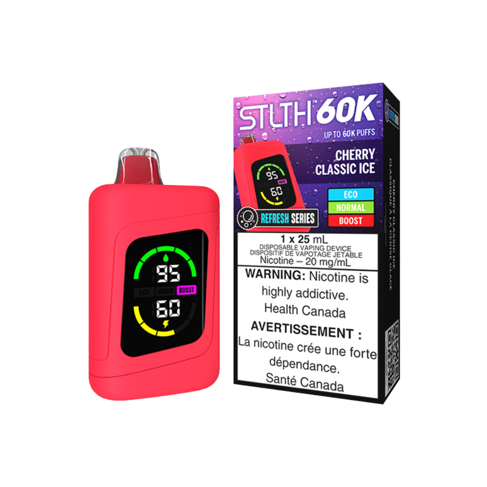 STLTH 60K Puffs - Cherry Classic Ice Rechargeable Disposable Vape 20Mg