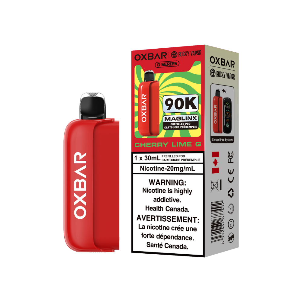 Oxbar Rocky Vapor Maglink Pod 90K Puffs - Cherry Lime G Disposable Prefilled Pods 20Mg