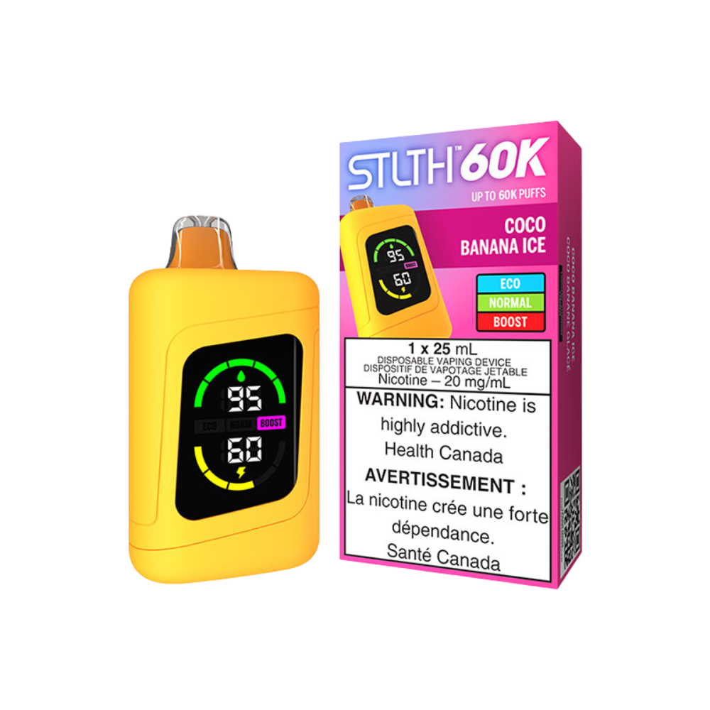 STLTH 60K bouffées - Vape jetable rechargeable Coco Banane Glacée 20Mg