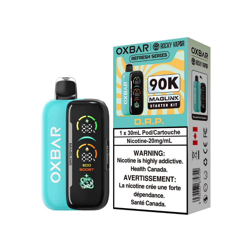 Oxbar Rocky Vapor Maglink Starter Kit 90K Puffs - D.R.P. Rechargeable Disposable/Closed Pod System Vape 20Mg