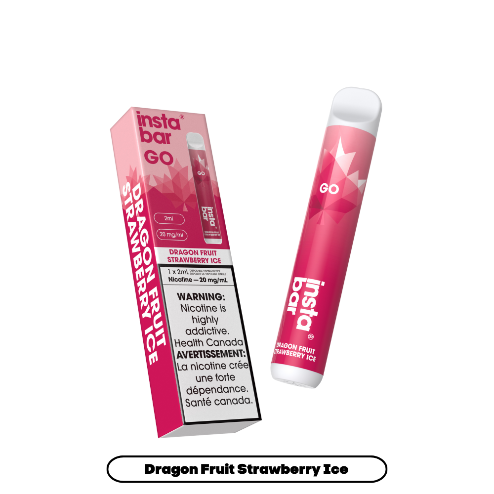 Insta Bar Go 1200 Puffs - Dragon fruit Strawberry Ice Disposable Vape 20Mg