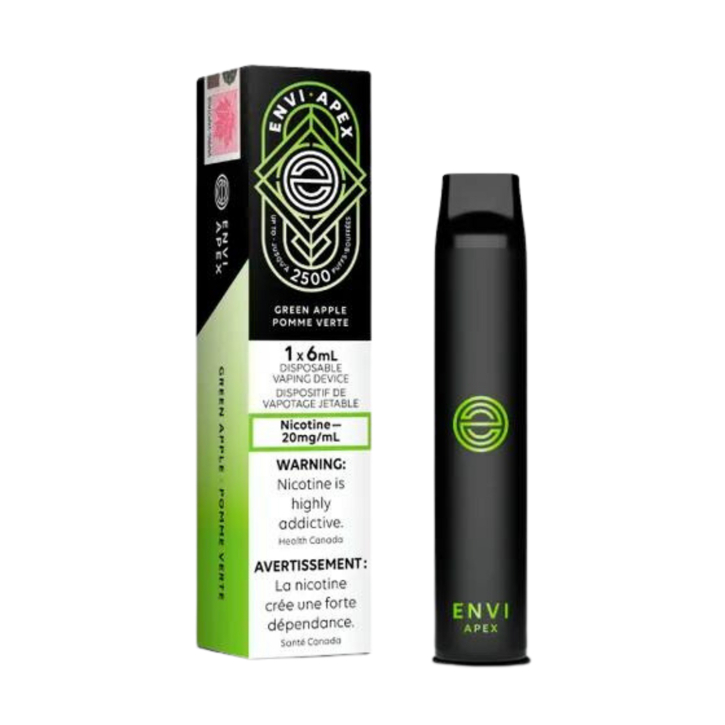 Envi APEX 2500 Puffs Green Apple Disposable Vape 20Mg