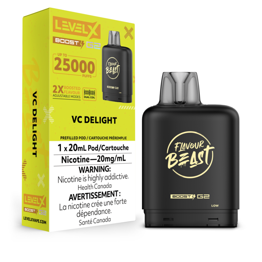 Flavour Beast Niveau X G2 Boost 25K (Capsules Préremplies) - Délice VC