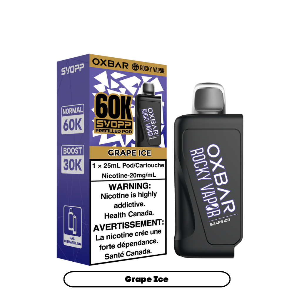 Svopp Oxbar Rocky Vapor 60K bouffées (Pods préremplis) - Raisin Glacé
