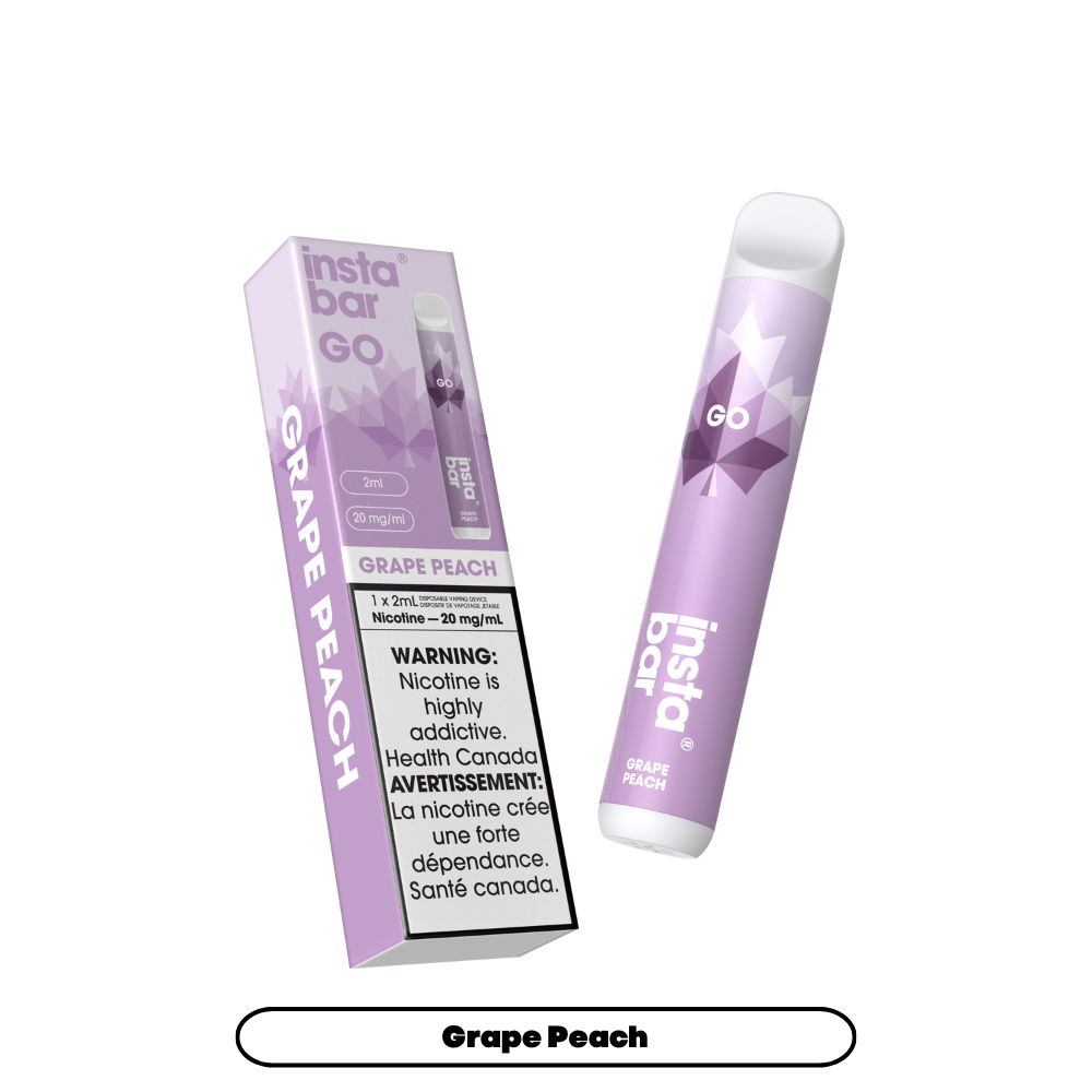 Insta Bar Go 1200 Puffs - Grape Peach Disposable Vape 20Mg