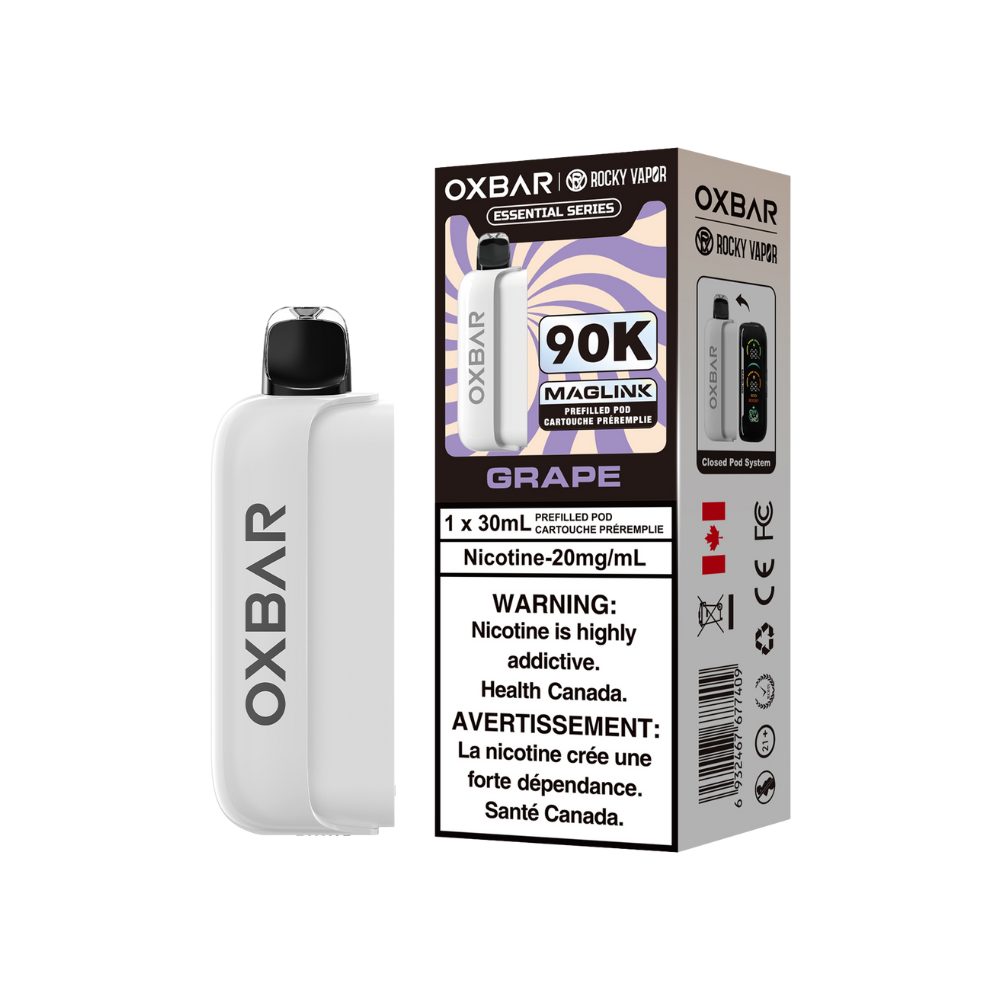 Oxbar Rocky Vapor Maglink Pod 90K Puffs - Grape Disposable Prefilled Pods 20Mg