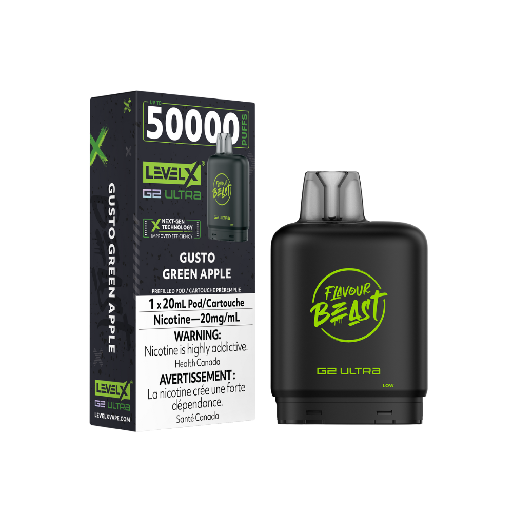 Flavour Beast Level X G2 Ultra 50K (Prefilled Pods) - Gusto Green Apple
