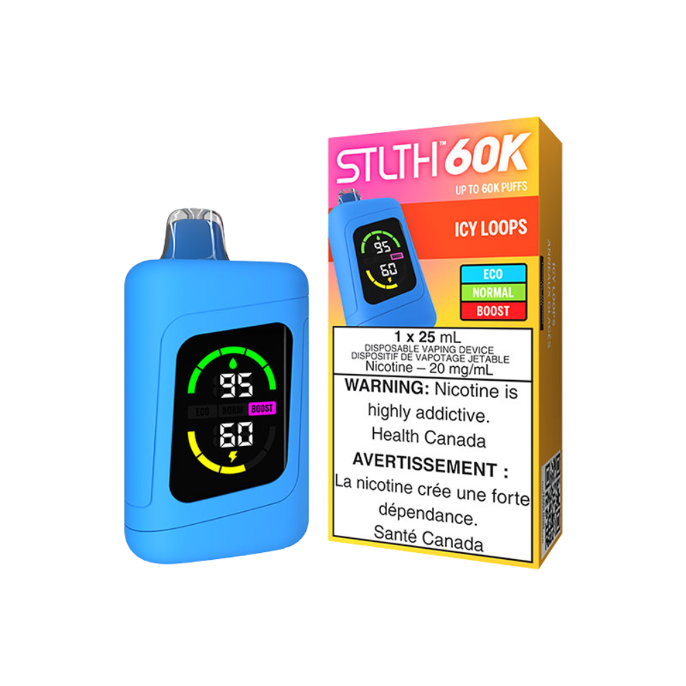 STLTH 60K bouffées - Vape jetable rechargeable Icy Loops 20Mg