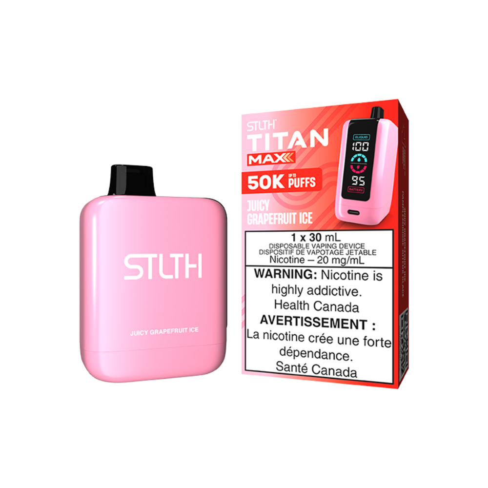 STLTH Titan Max 50K Puffs - Juicy Grapefruit Ice Rechargeable Disposable Vape 20Mg