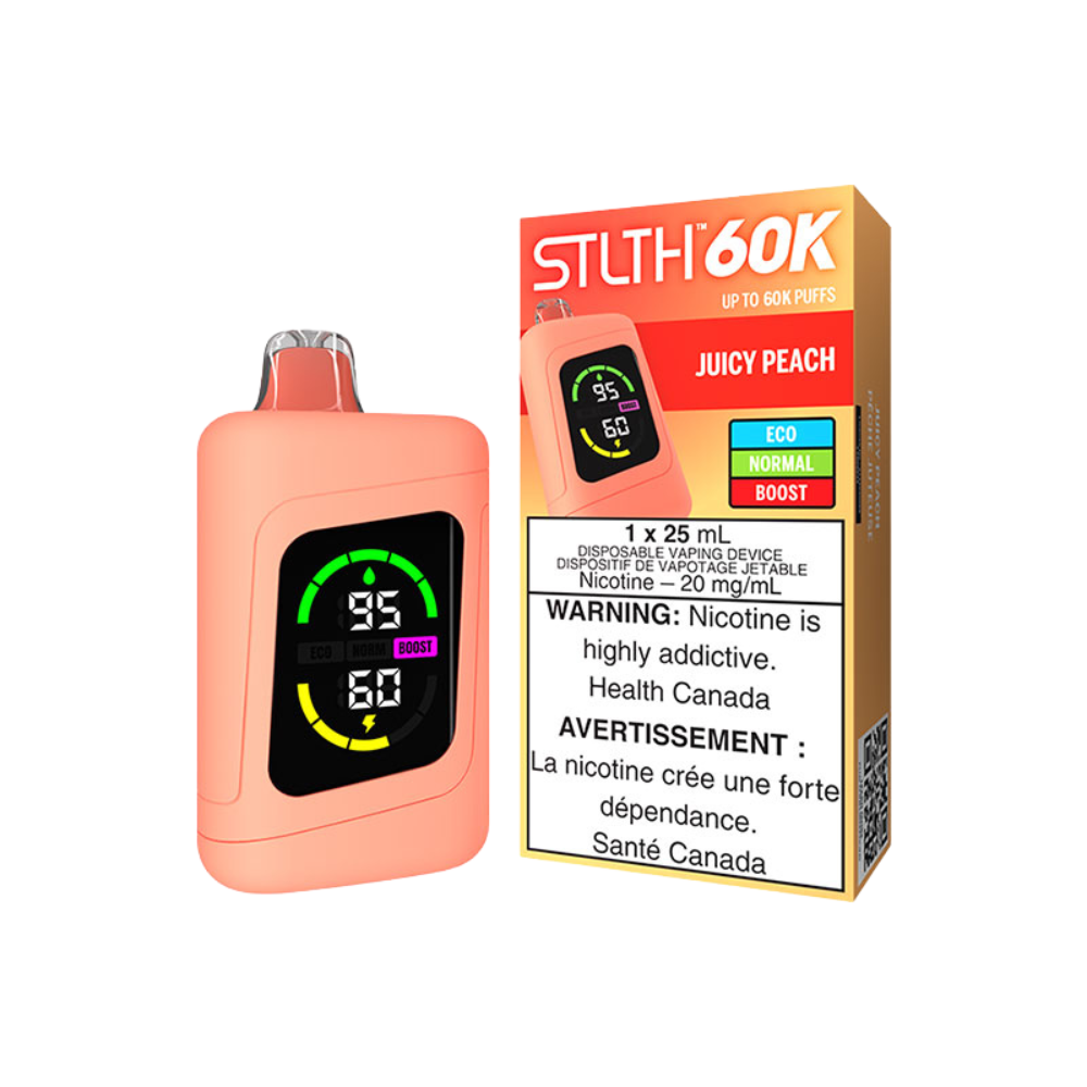 STLTH 60K Puffs - Juicy Peach Rechargeable Disposable Vape 20Mg