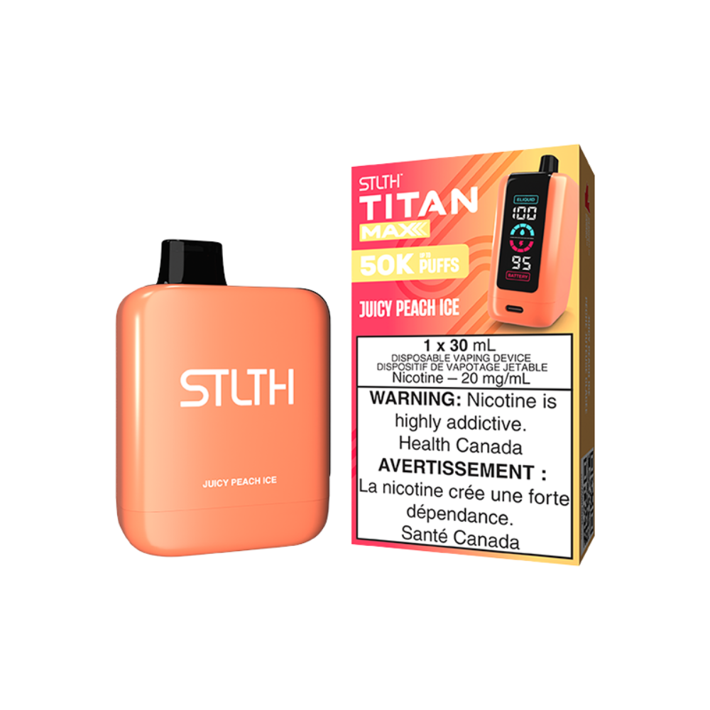 STLTH Titan Max 50K Puffs - Juicy Peach Ice Rechargeable Disposable Vape 20Mg