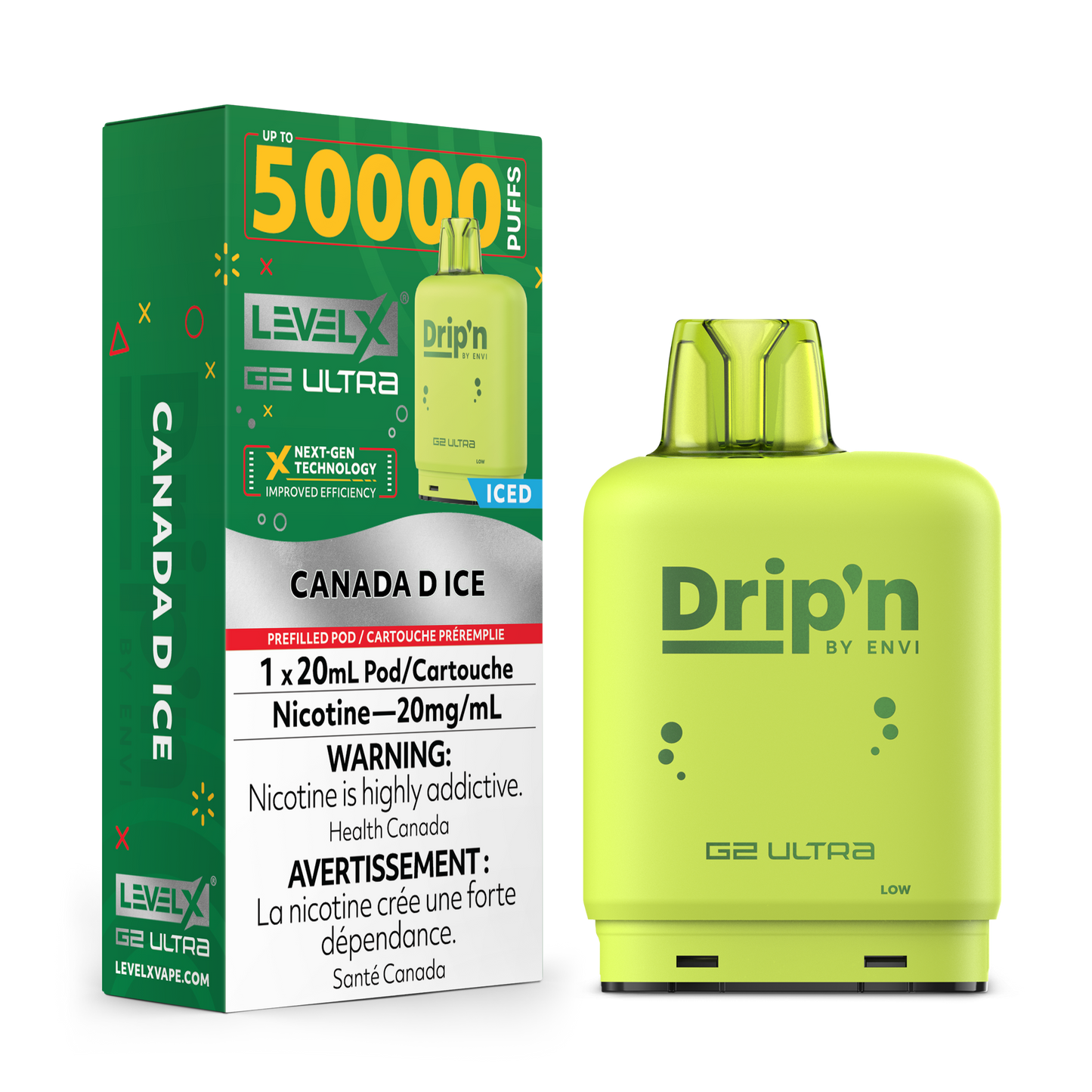 Dripin Level X G2 Ultra 50K (Prefilled Pods) - Canada D Ice