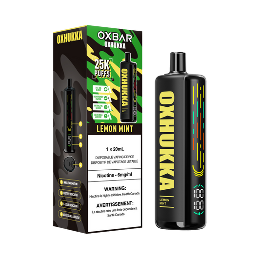 Oxbar Oxhukka 25K Puffs Lemon Mint Rechargeable Disposable 20ML