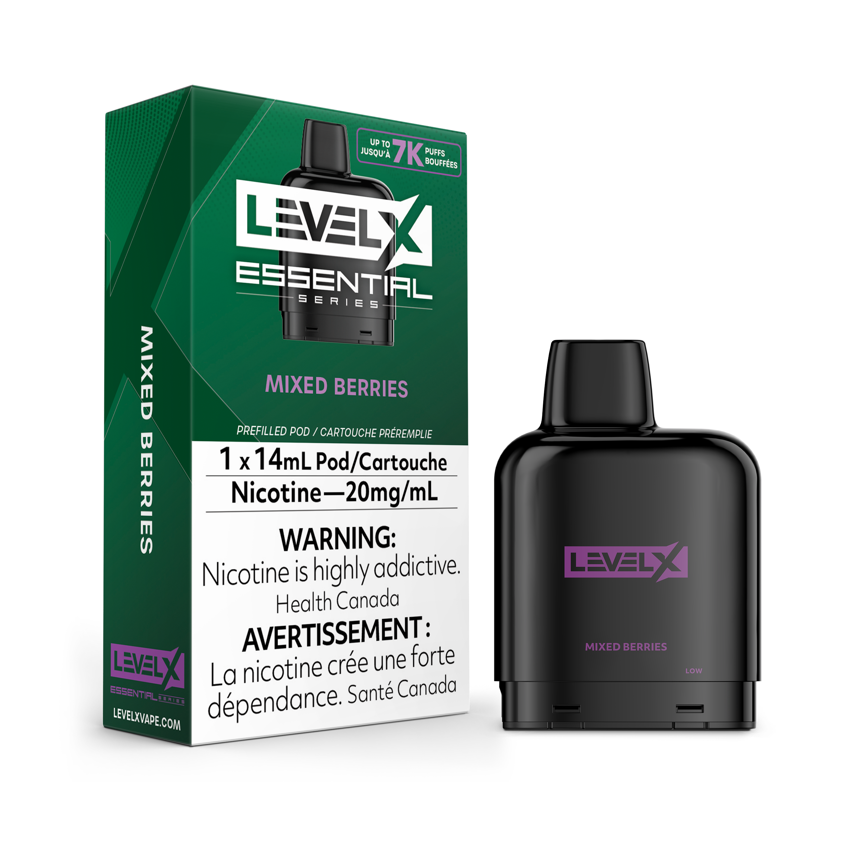 Série Essentielle Niveau X 7K Bouffées (Pods préremplis) - Baies Mélangées