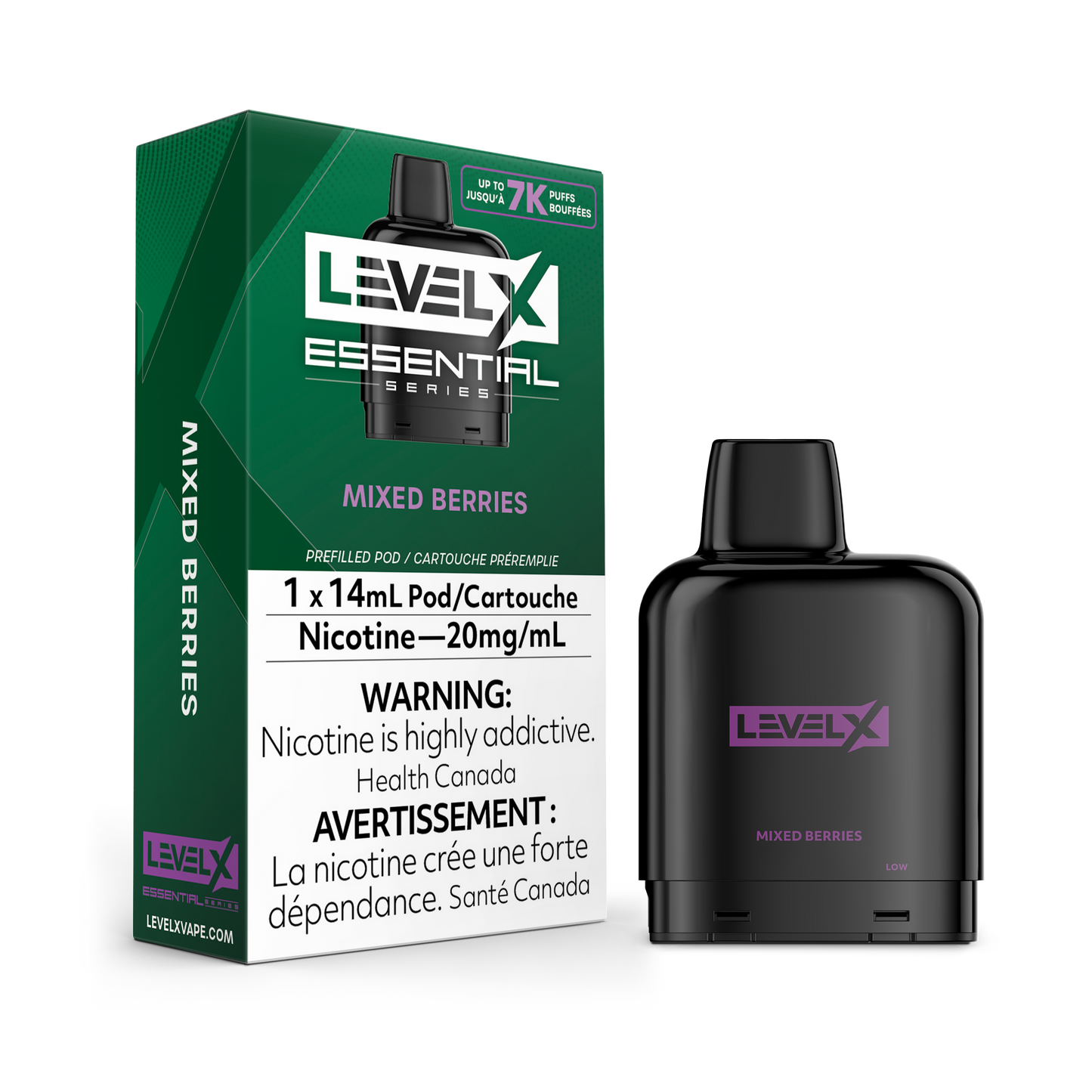 Série Essentielle Niveau X 7K Bouffées (Pods préremplis) - Baies Mélangées