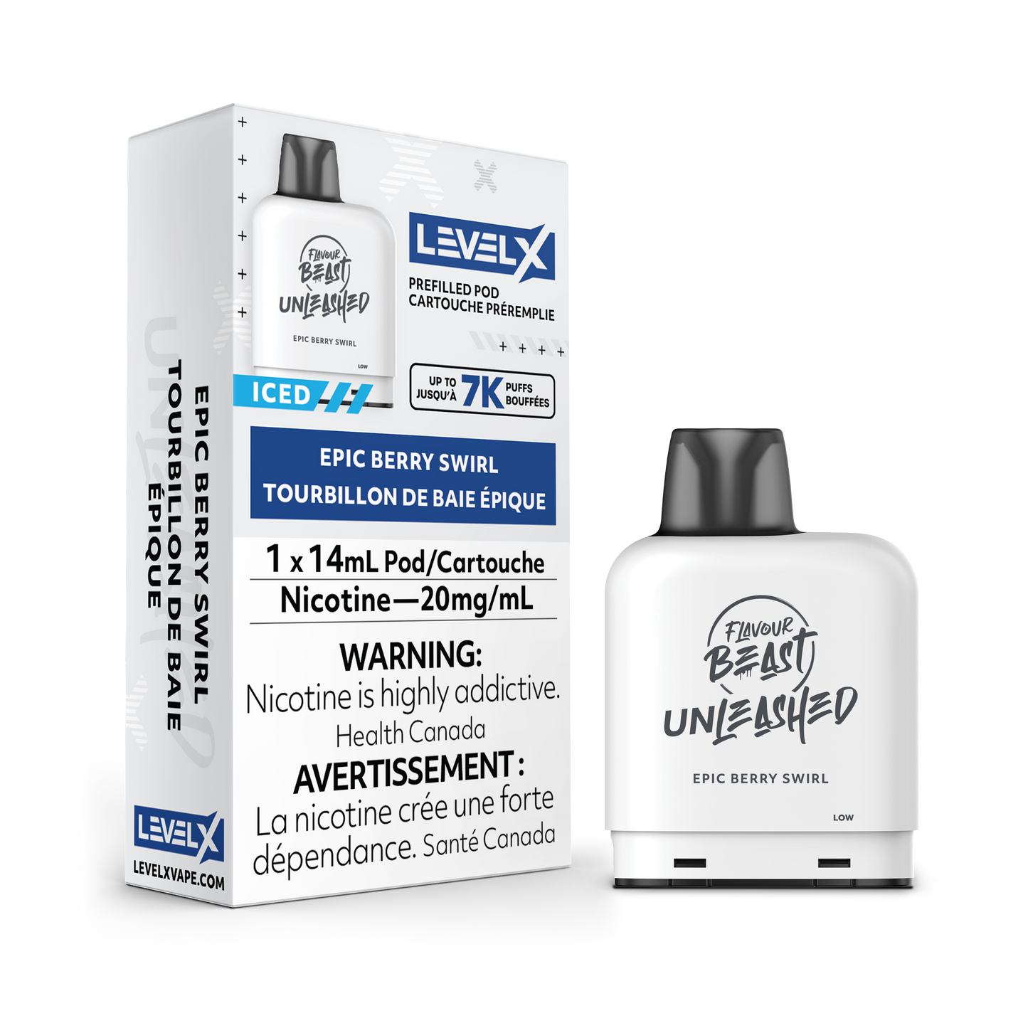 Flavour Beast Niveau X 7K Bouffées Déchaînées (Pods Préremplis) Épique Tourbillon de Baies