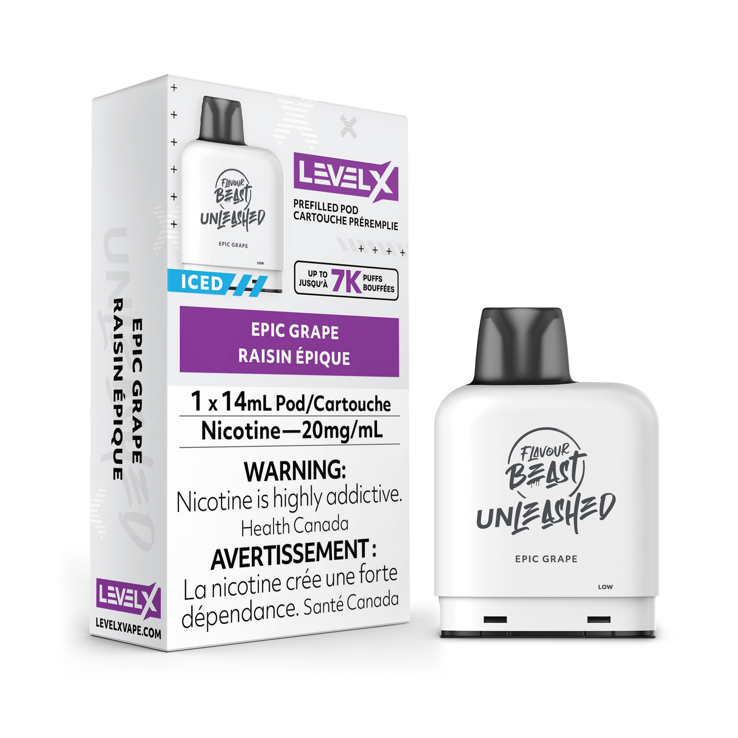 Flavour Beast Niveau X 7K Bouffées Déchaînées (Pods Préremplis) Raisin Épique