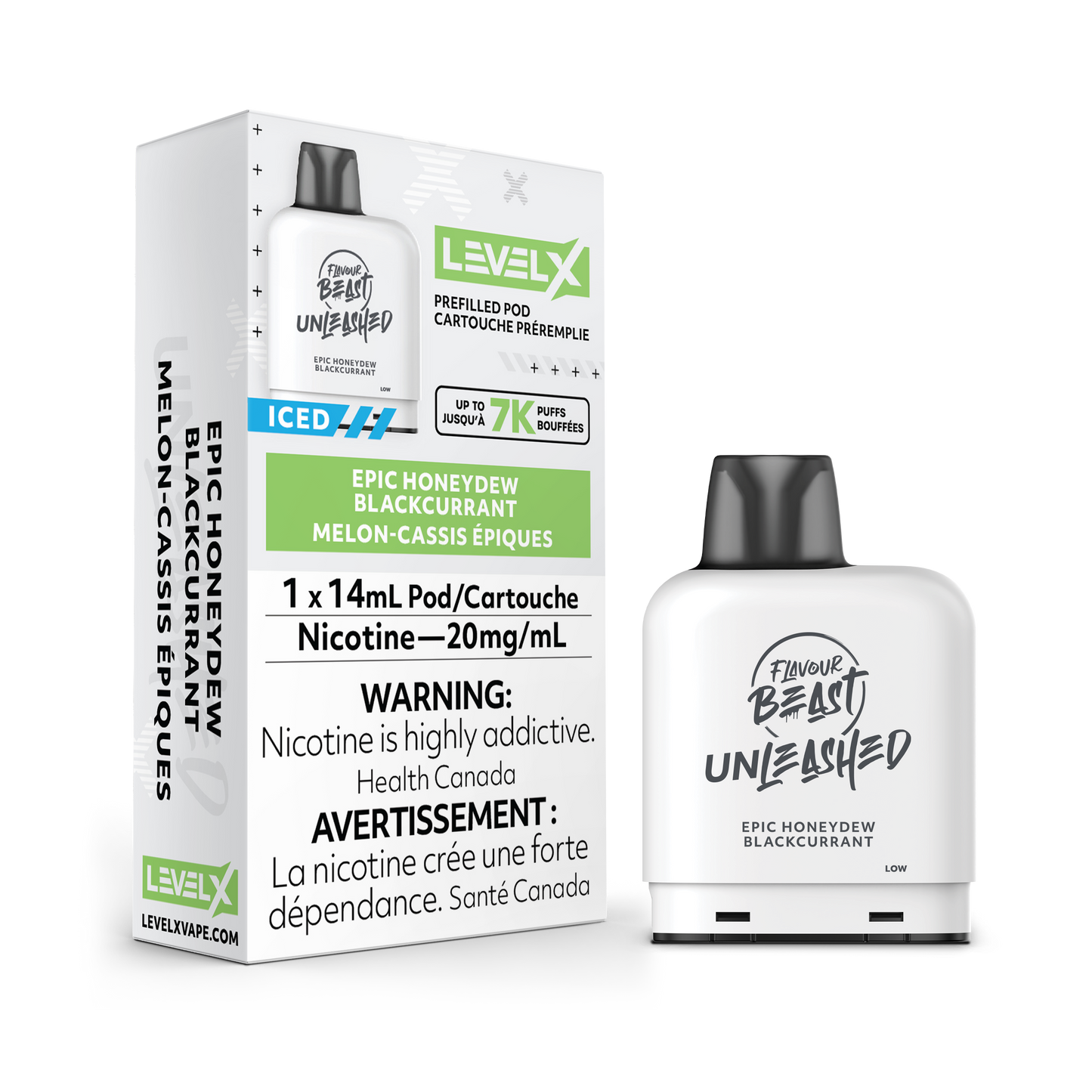 Flavour Beast Niveau X 7K Bouffées Déchaînées (Pods Préremplis) Epic Melon Miel Cassis