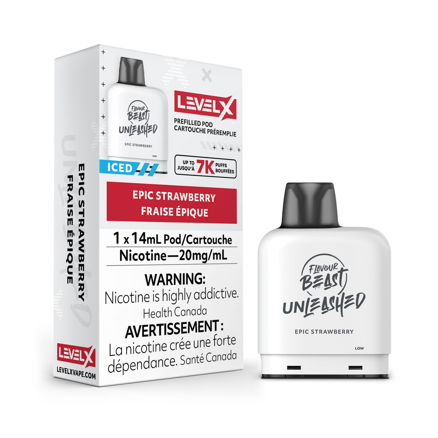 Flavour Beast Level X 7K Puffs Unleashed (Prefilled Pods) Epic Strawberry