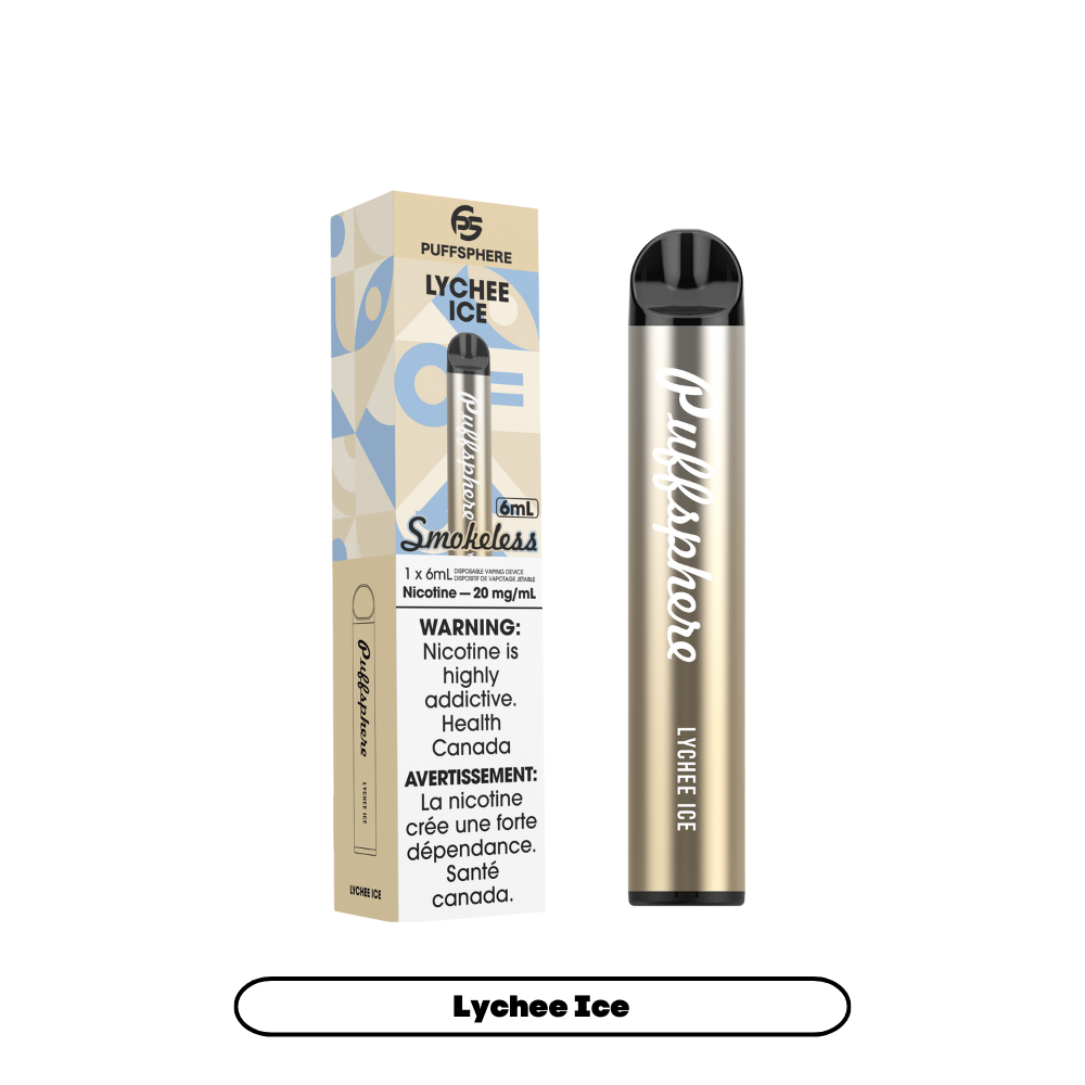 Puffsphere sans fumée - Vape jetable Litchi Glacé 20 mg