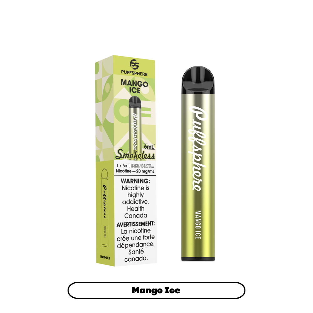 Puffsphere sans fumée - Vape jetable Mangue Glacée 20mg