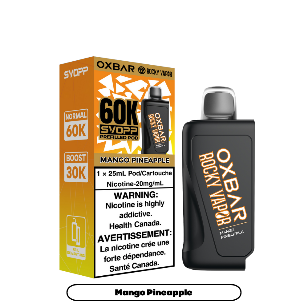 Svopp Oxbar Rocky Vapor 60K bouffées (Pods préremplis) - Mangue Ananas