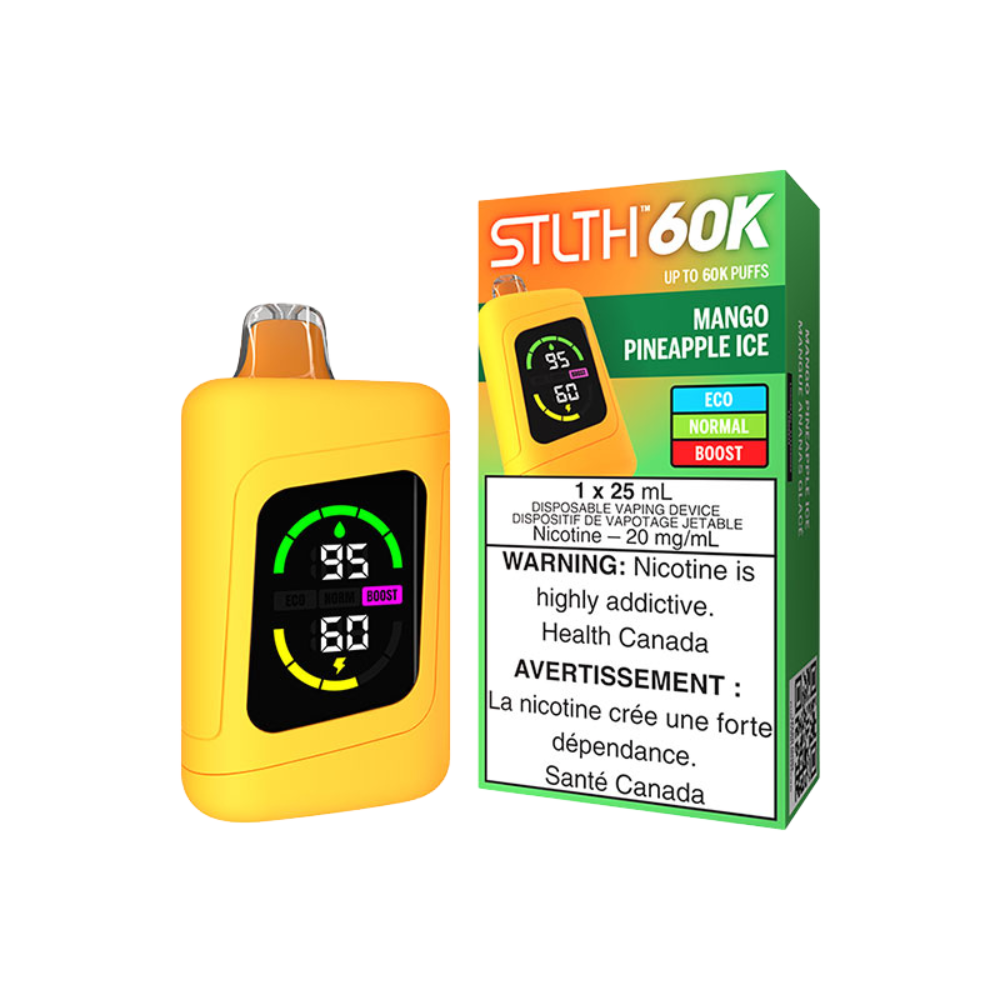 STLTH 60K bouffées - Vape jetable rechargeable Mangue Ananas Glacé 20Mg