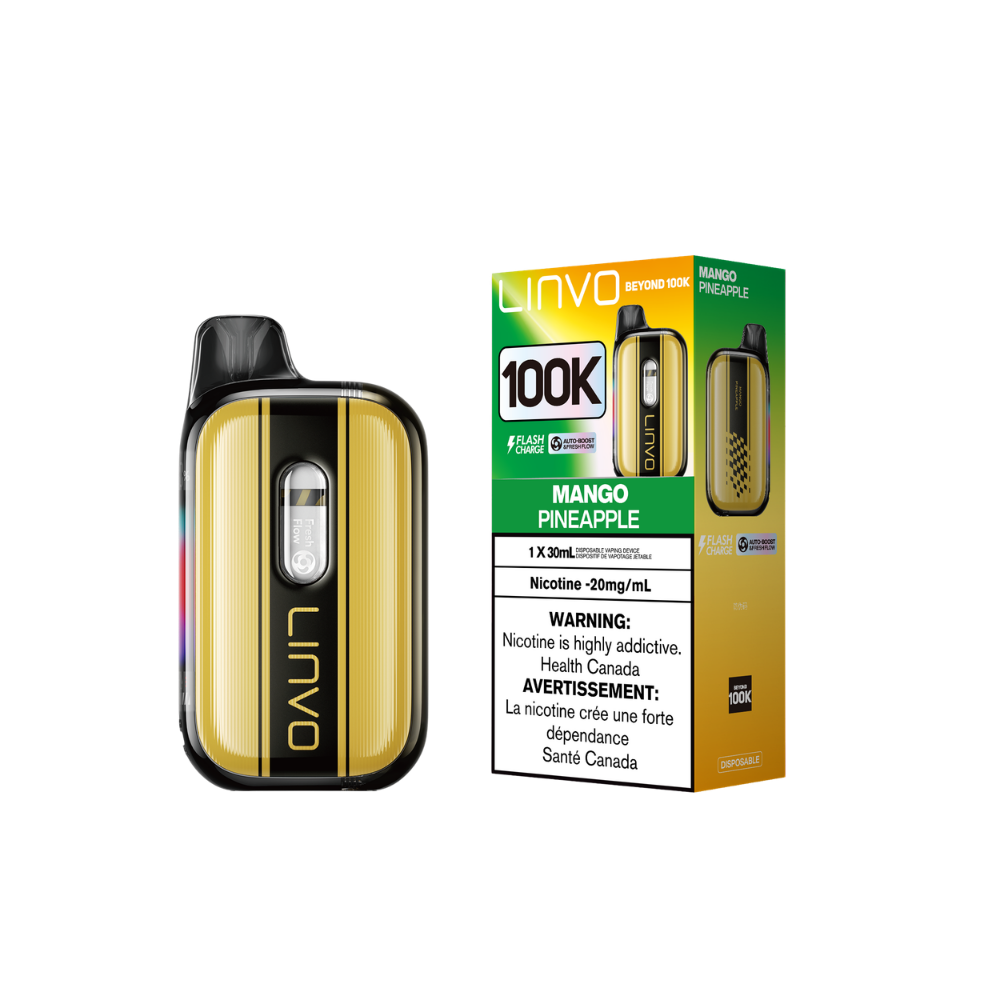 Linvo Beyond 100K - Mango Pineapple Adjustable Wattage Rechargeable Disposable Vape 20Mg
