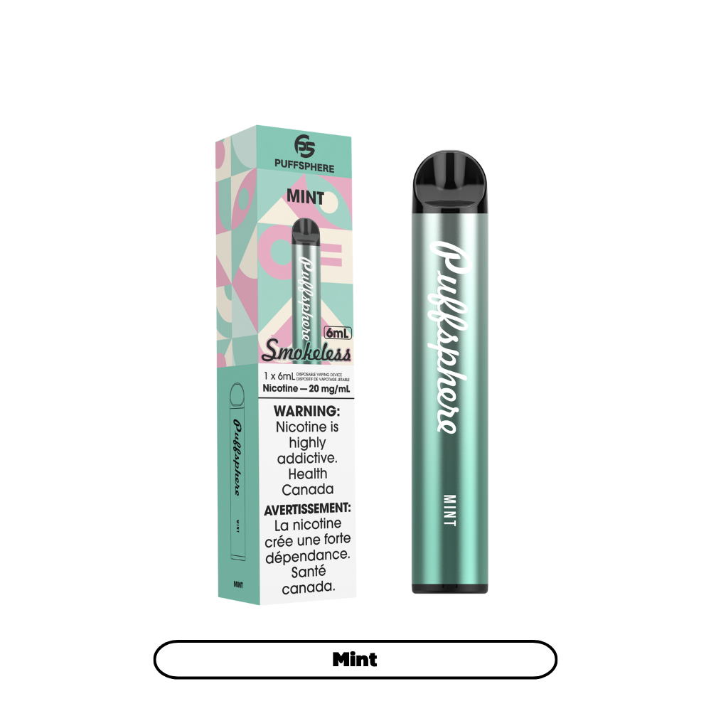 Puffsphere sans fumée - Vape jetable Menthe 20mg