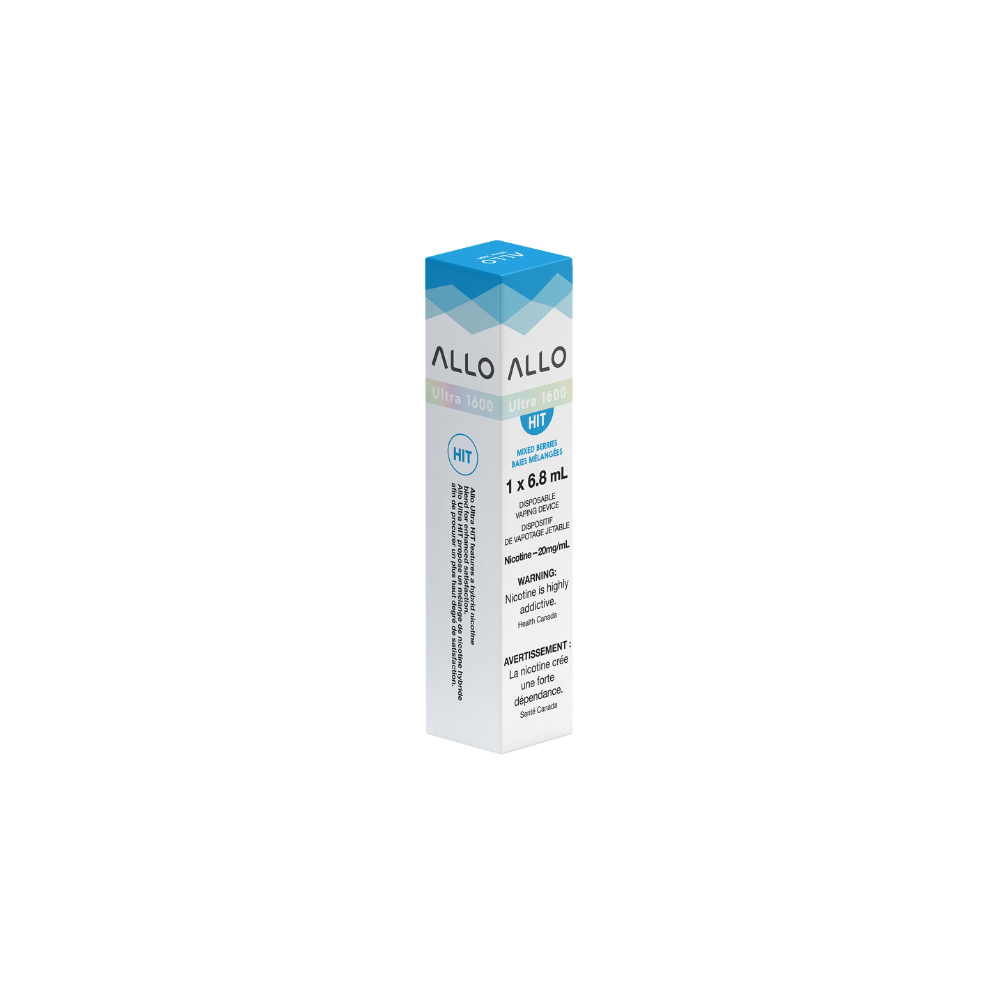 Vape jetable rechargeable Allo Ultra 1600 bouffées, baies mélangées, 20 mg