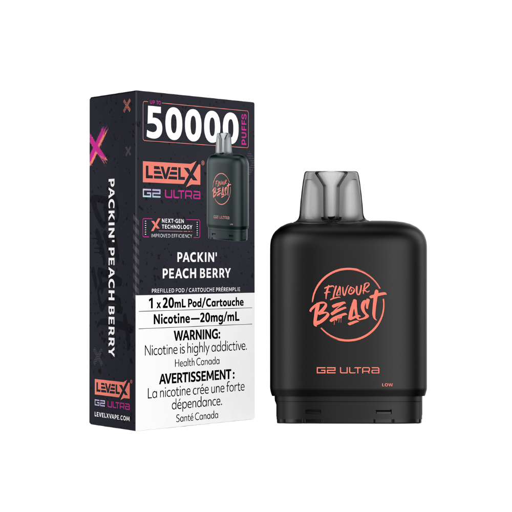 Flavour Beast Level X G2 Ultra 50K (Prefilled Pods) - Packin' Peach Berry