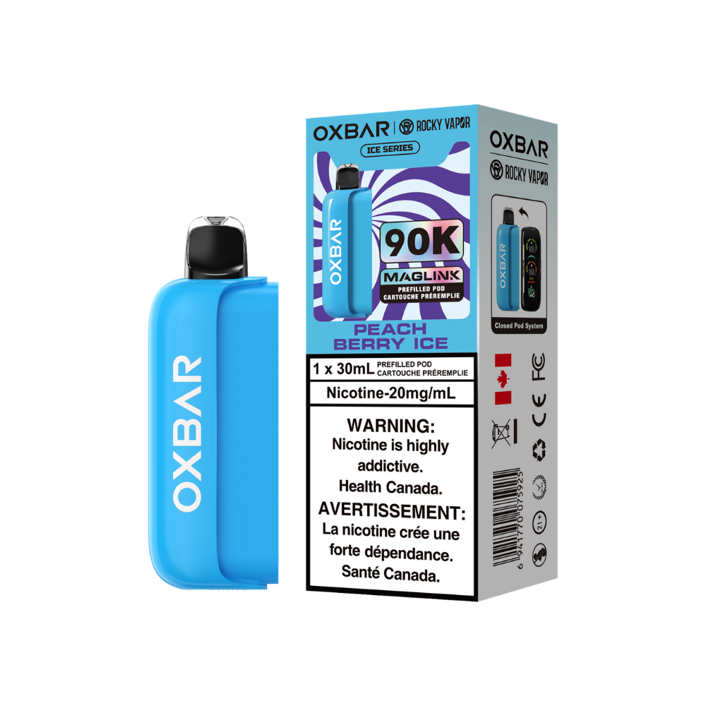 Oxbar Rocky Vapor Maglink Pod 90 000 bouffées - Pods jetables préremplis Pêche Glacée 20 mg