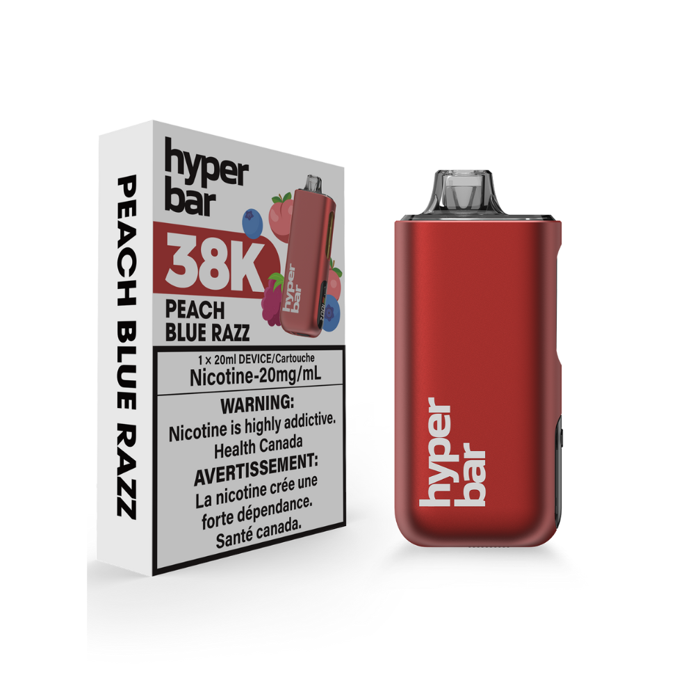 Hyper Bar 38K Puffs Peach Blue Razz Rechargeable Disposable 20Mg