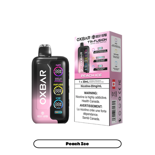 Oxbar Rocky Vapor Tri Fusion 70K Puffs - Peach Ice Rechargeable Disposable Vape 20Mg